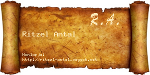 Ritzel Antal névjegykártya